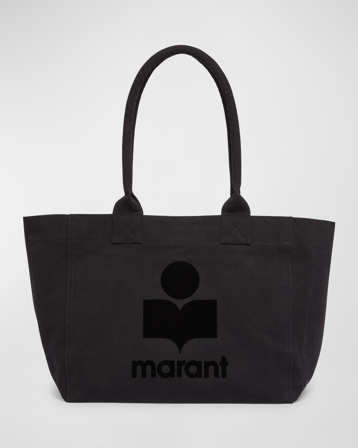 Isabel Marant Yenky Zip Canvas Cotton Tote Bag In Black