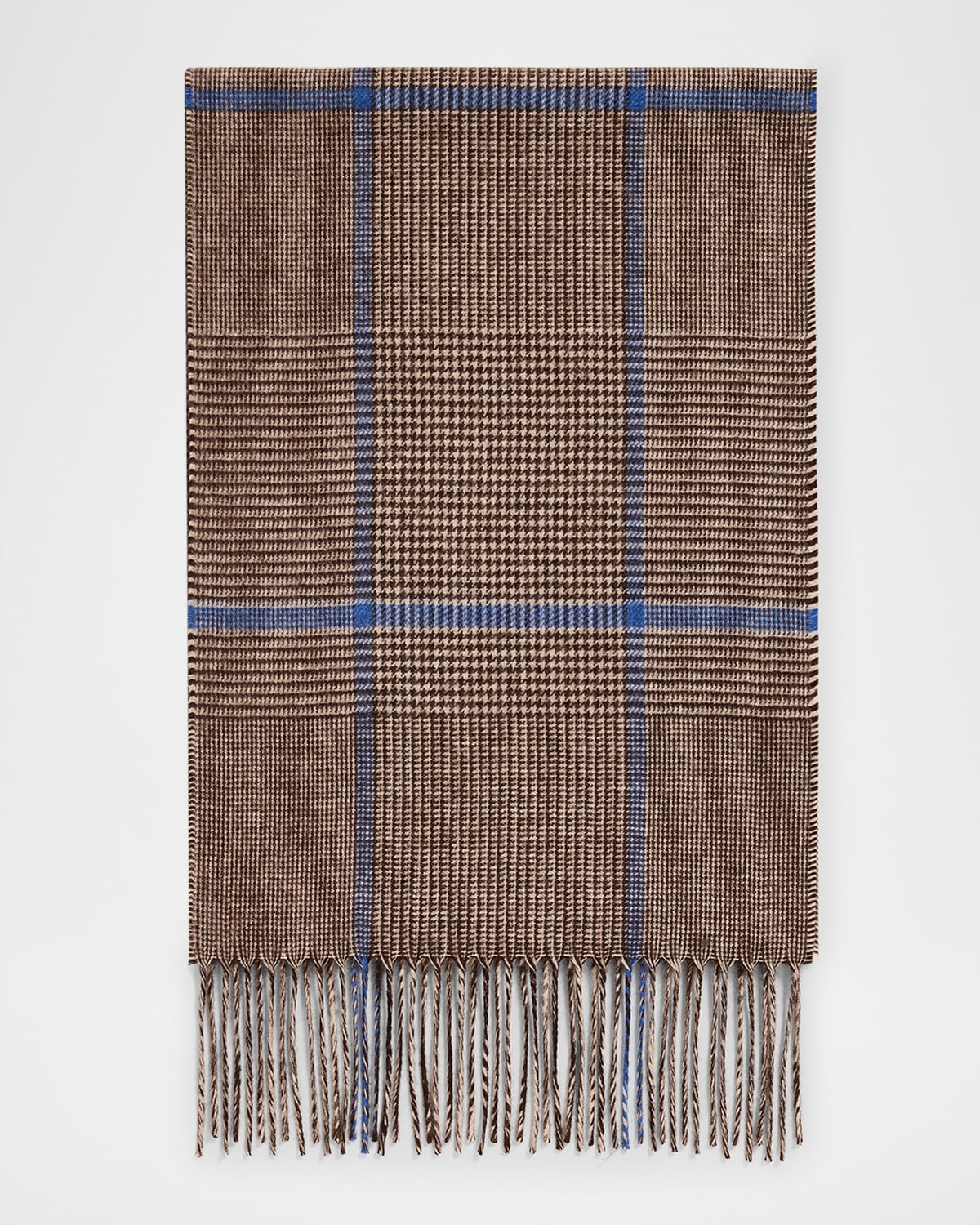 Piacenza 1733 Men's Illinois Silk And Cashmere Houndstooth Scarf In Brown