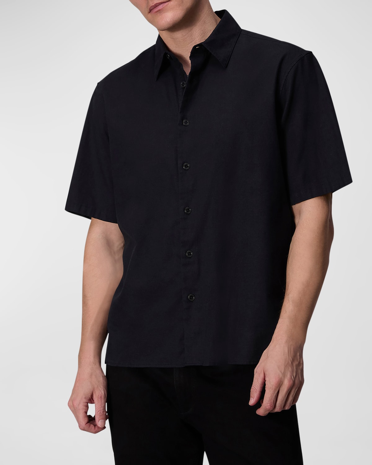 Shop Rag & Bone Men's Dalton Cotton-hemp Sport Shirt In Blk