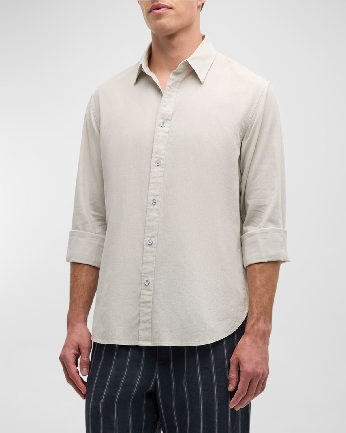 Shop Rag & Bone Men's Finch Button-front Shirt In Ltgrey