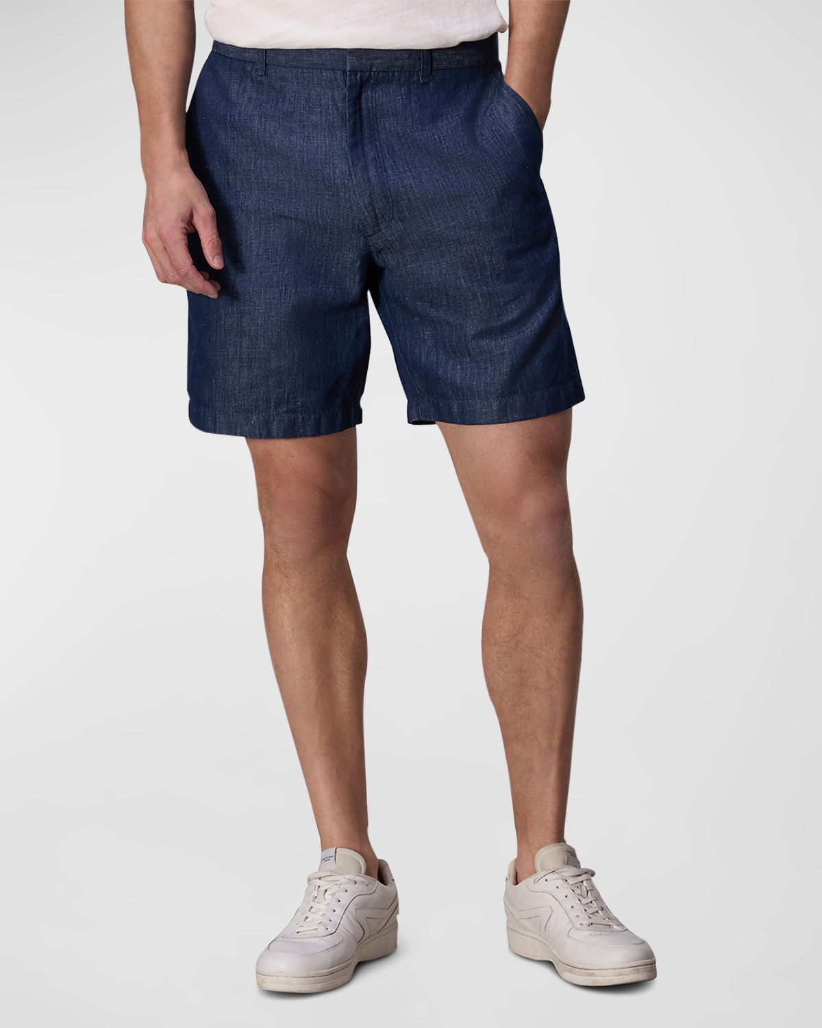 Shop Rag & Bone Men's Elliot Linen Denim Shorts In Darkindg