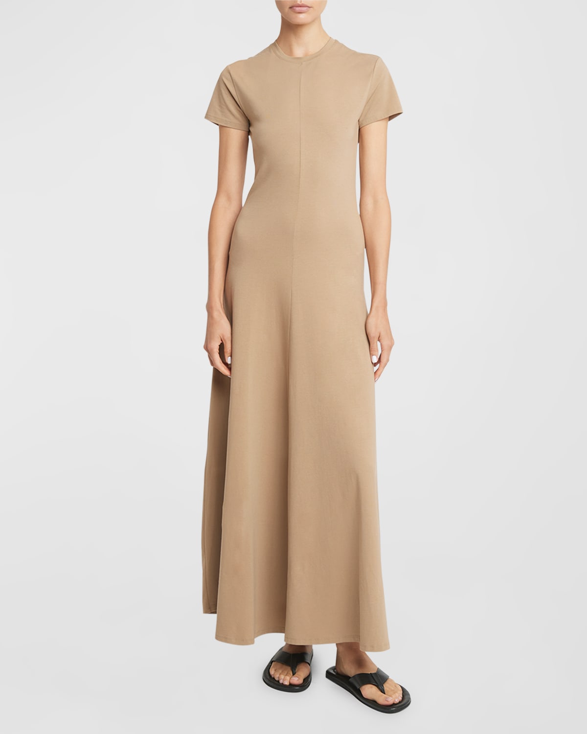 Proenza Schouler White Label Noelle Short-sleeve Jersey Maxi Dress In Brown