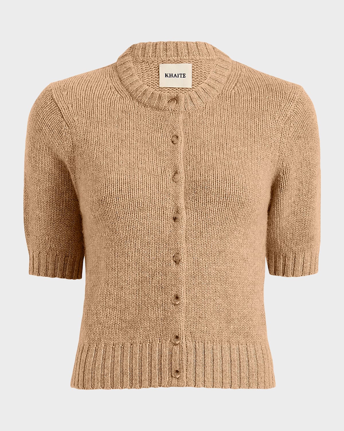 Khaite Nora Cashmere Knit Cardigan In Brown