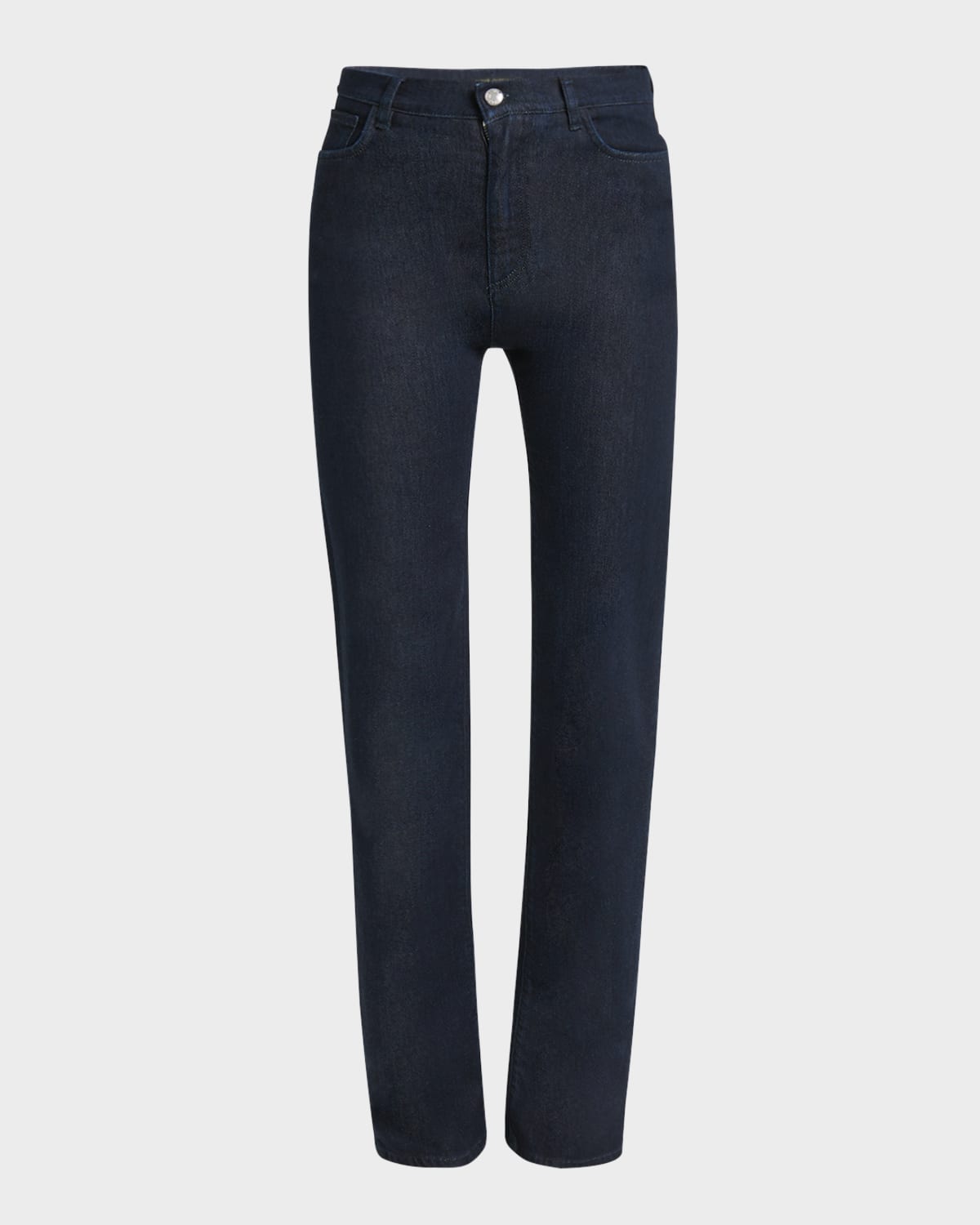 DOLCE & GABBANA MID-RISE STRAIGHT-LEG COTTON-SILK DENIM PANTS 