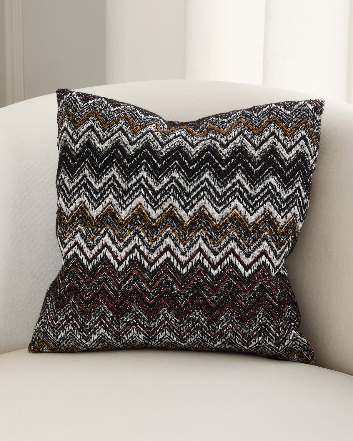 Missoni Forest Chevron Decorative Cushion In Black Multicolor