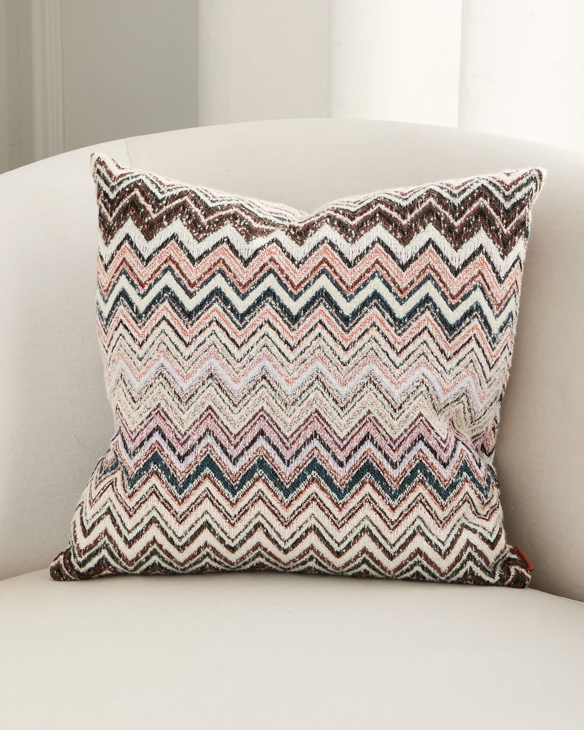 Missoni Forest Chevron Decorative Cushion In Arancio Multicolor