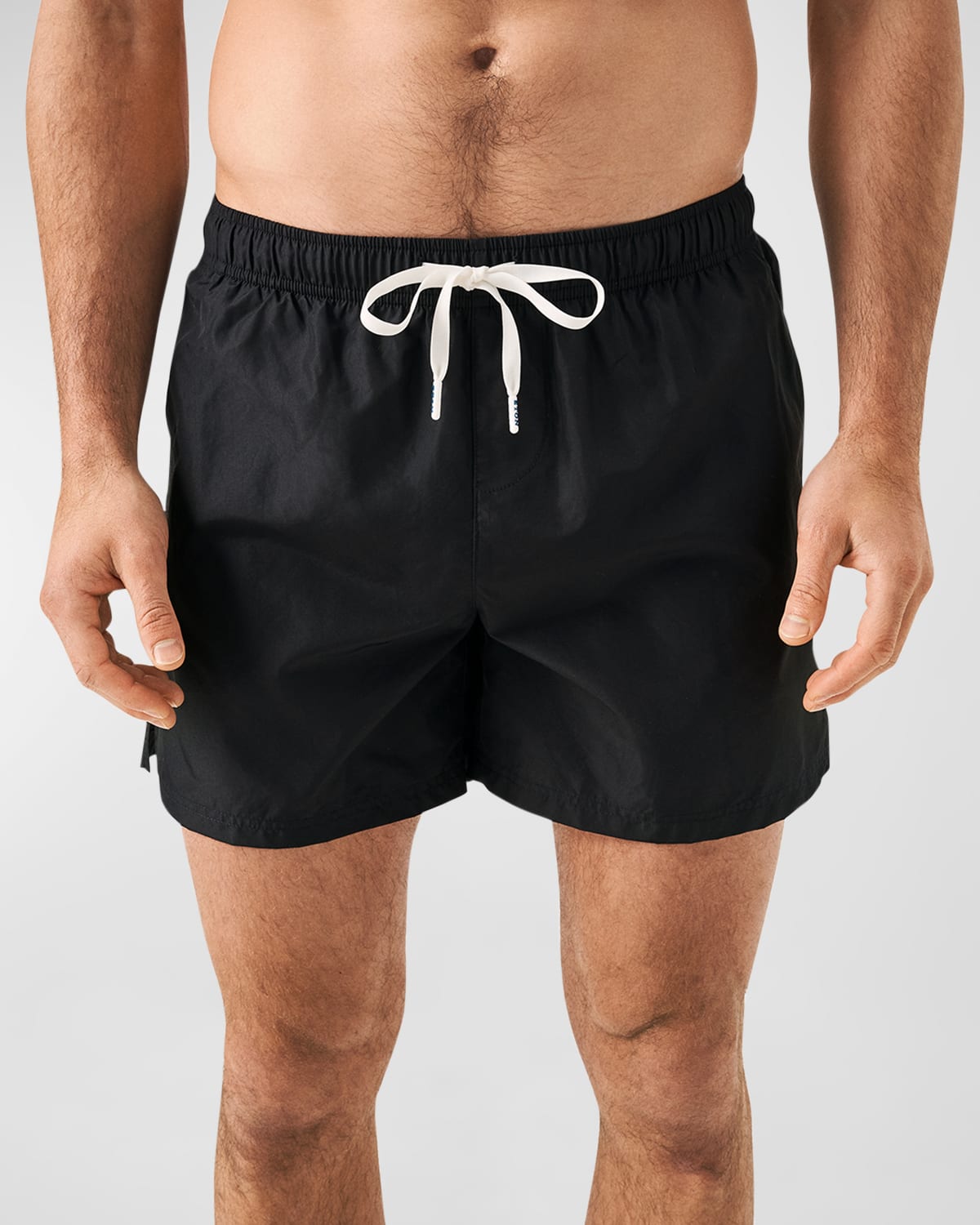 Shop Eton Men's Fast-dry Drawstring Swim Shorts In Black