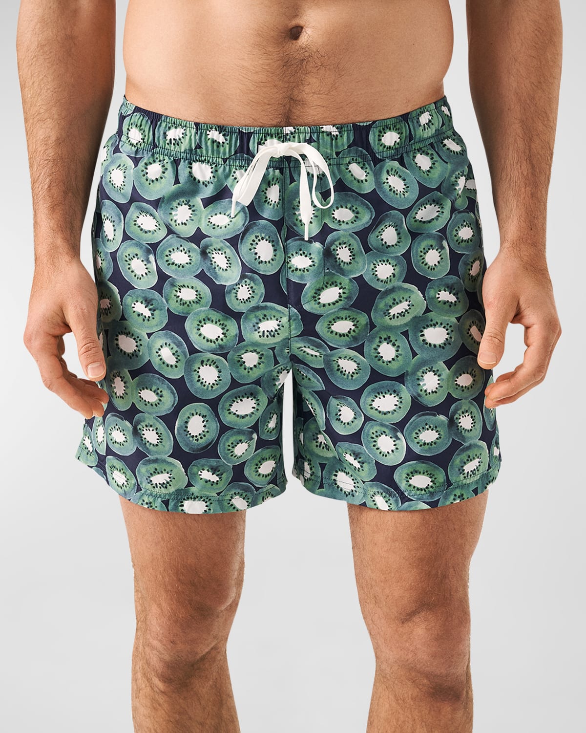 Men's Kiwi-Print Swim Trunks