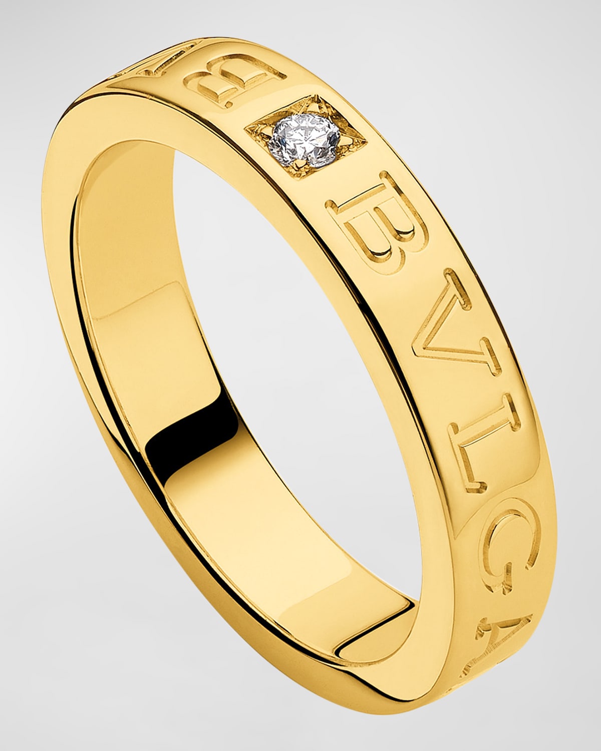 18K Yellow Gold B. Zero1 Logo Diamond Ring