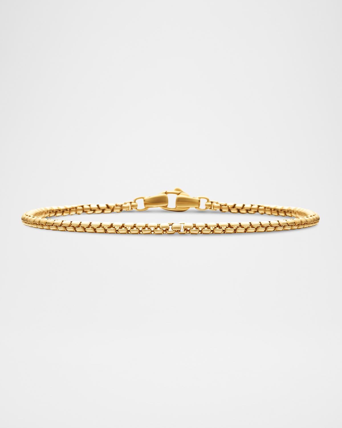 Men's Box Chain Bracelet in 18K Gold, 2.7mm