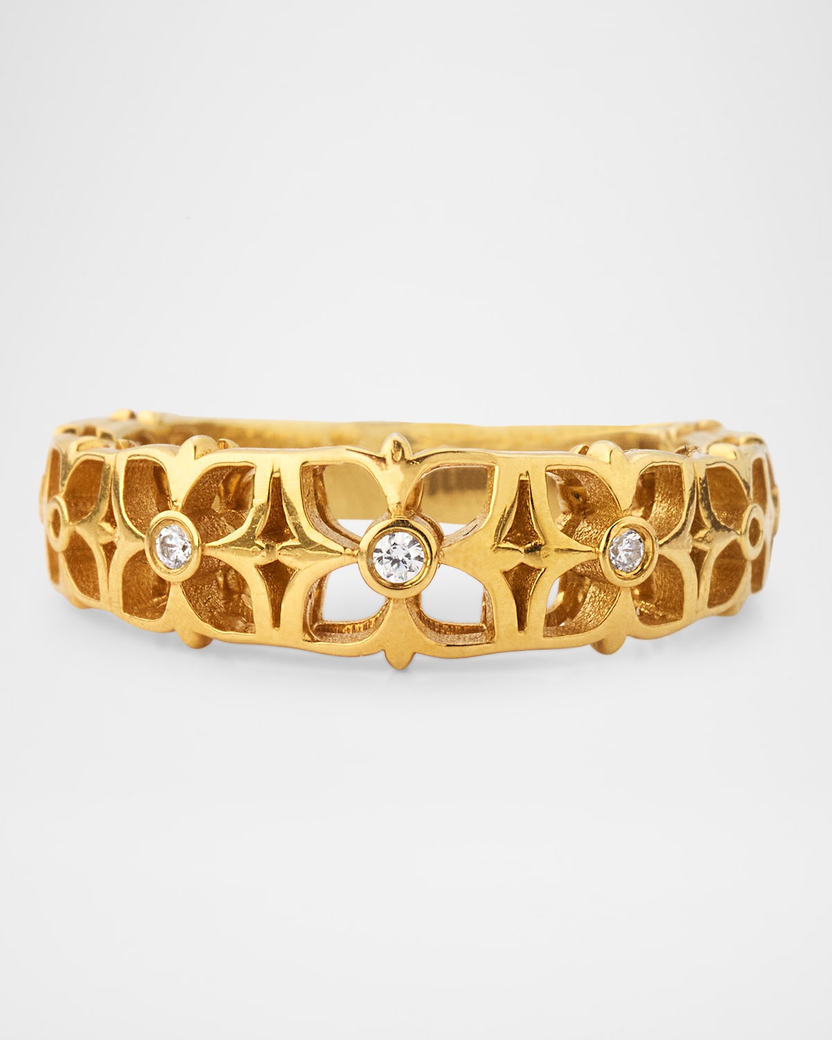 White Diamond Signature Ring in 18K Gold