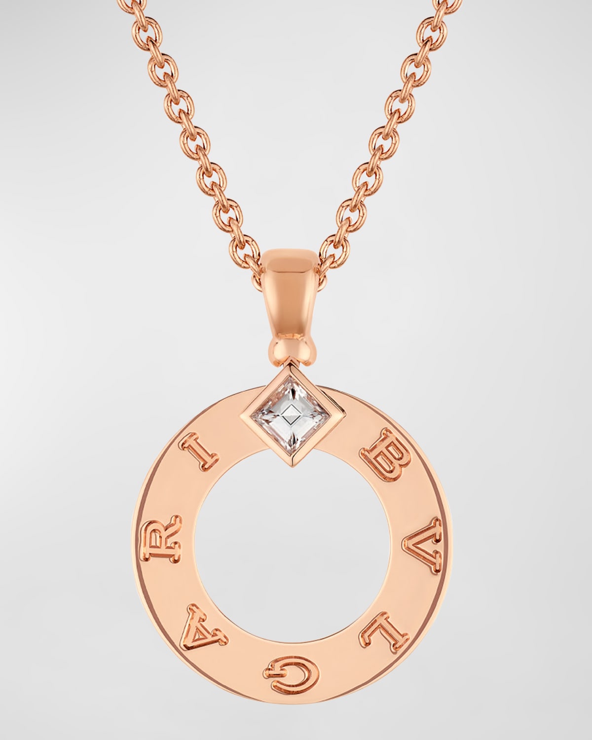 18K Rose Gold BVLGARI BVLGARI Diamond Pendant Necklace