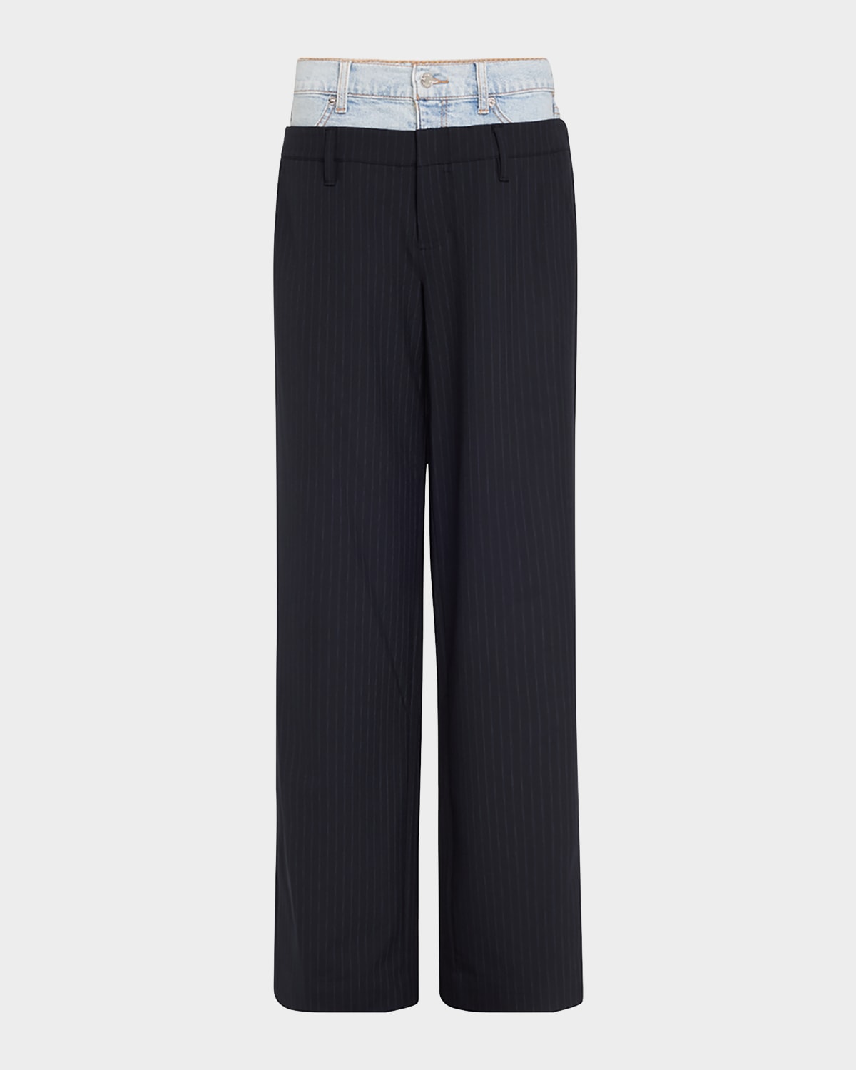 Ophelia Double Waistband Straight-Leg Combo Pants