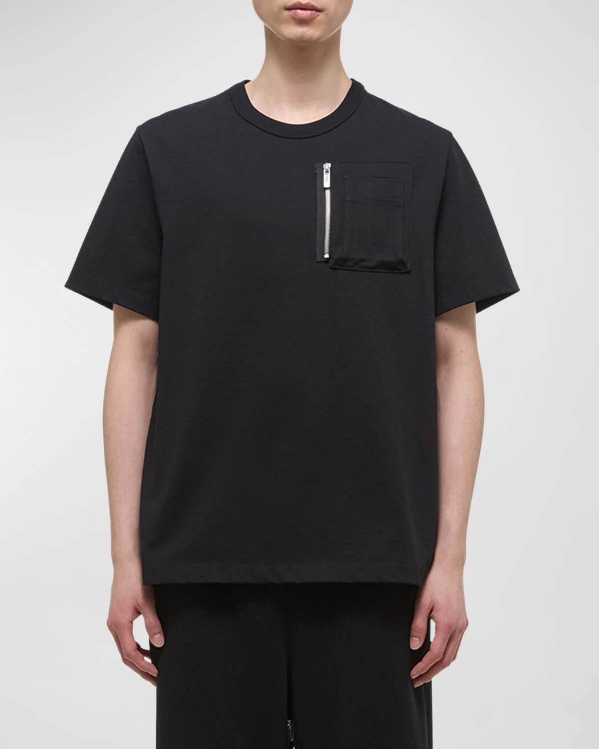 Shop Helmut Lang Men's T-shirt With Zip Pocket In Black