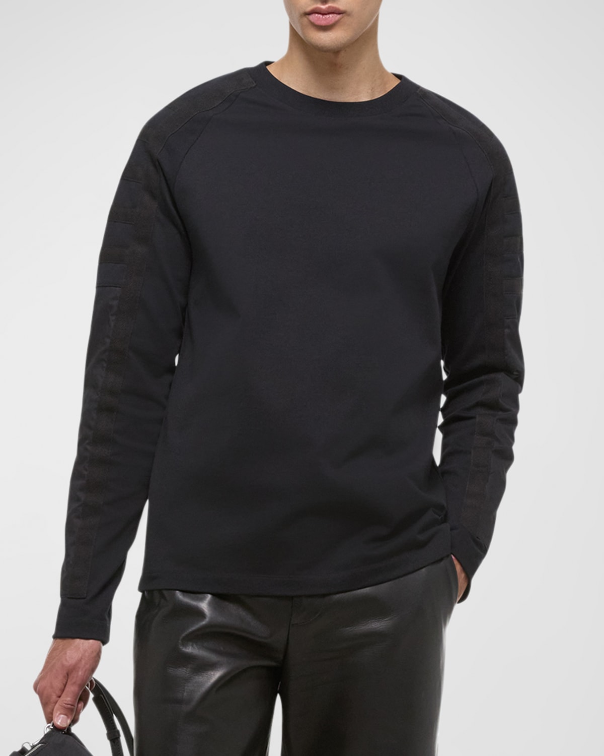 Shop Helmut Lang Men's Padded Raglan T-shirt In Black