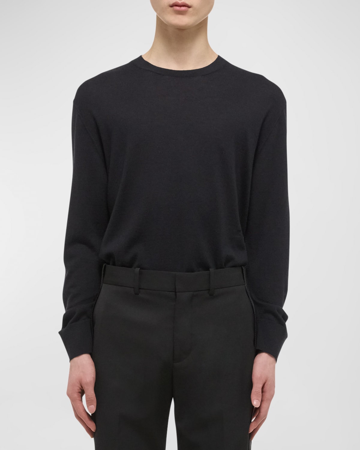 Shop Helmut Lang Men's Sweater With Curved Sleeves In Black