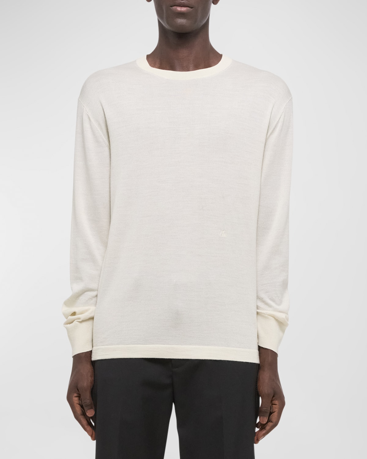 Shop Helmut Lang Men's Sweater With Curved Sleeves In Ivory
