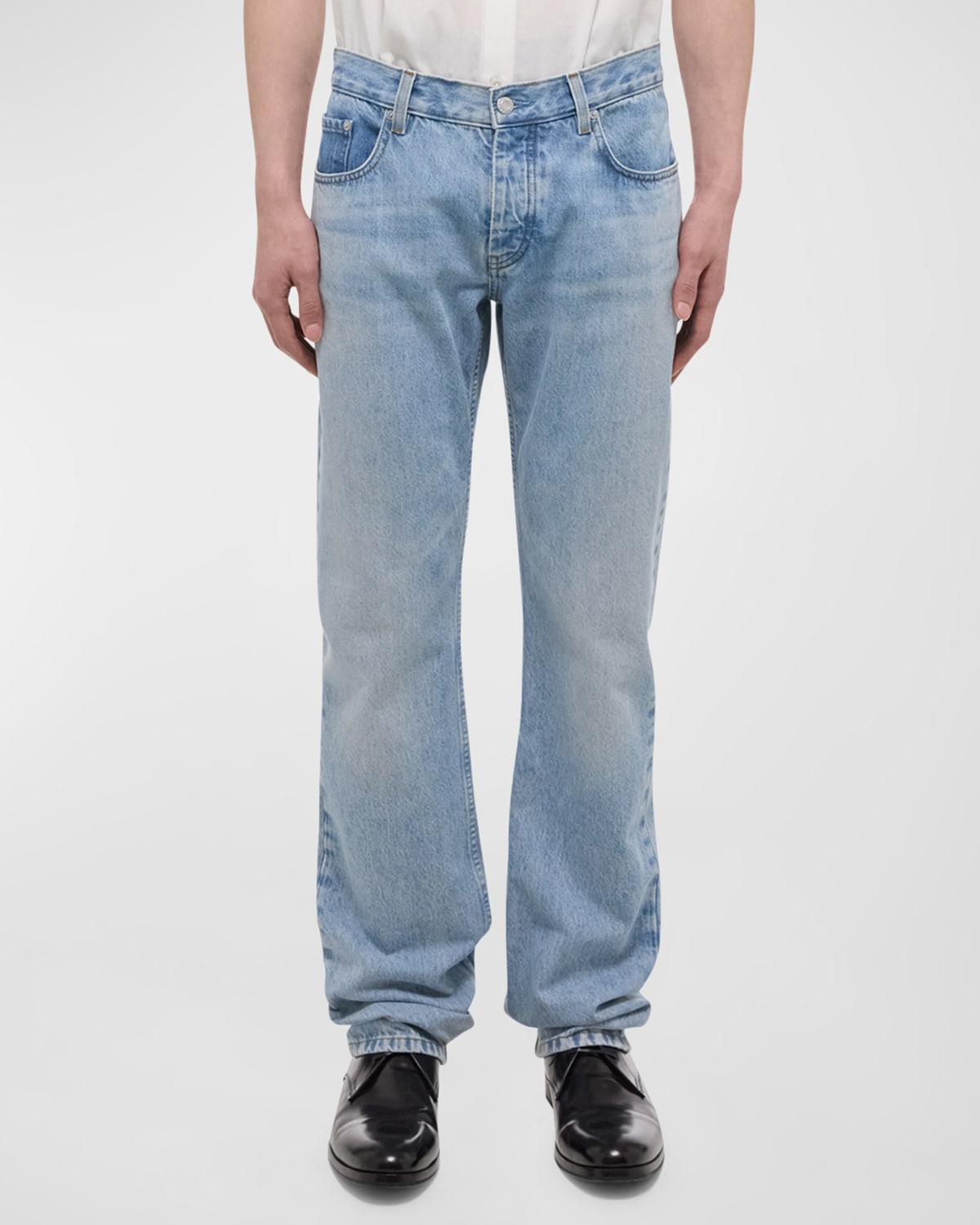Shop Helmut Lang Men's Straight-leg Jeans In Light Indigo