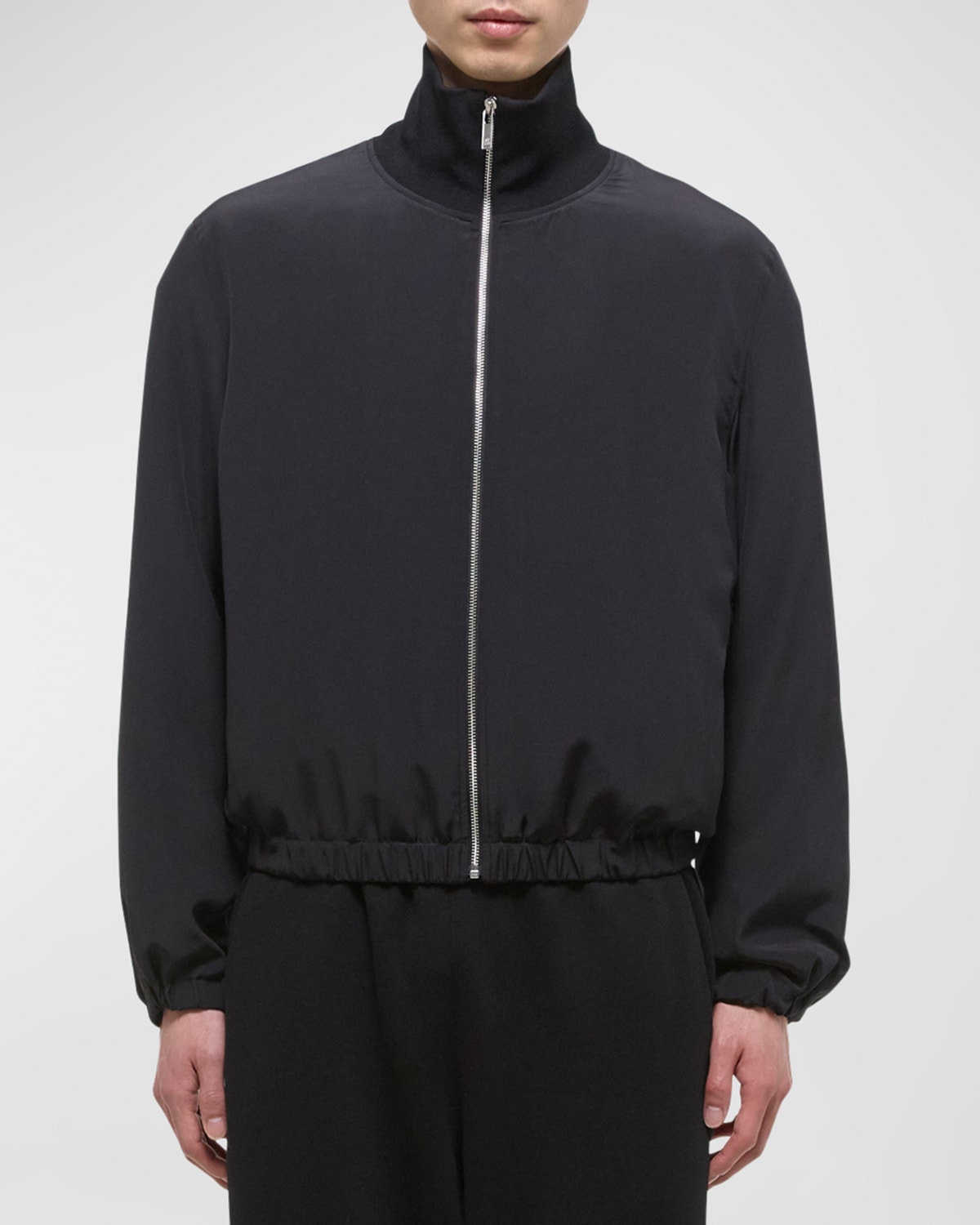 Shop Helmut Lang Men's Zip-sleeve Bomber Jacket In Black
