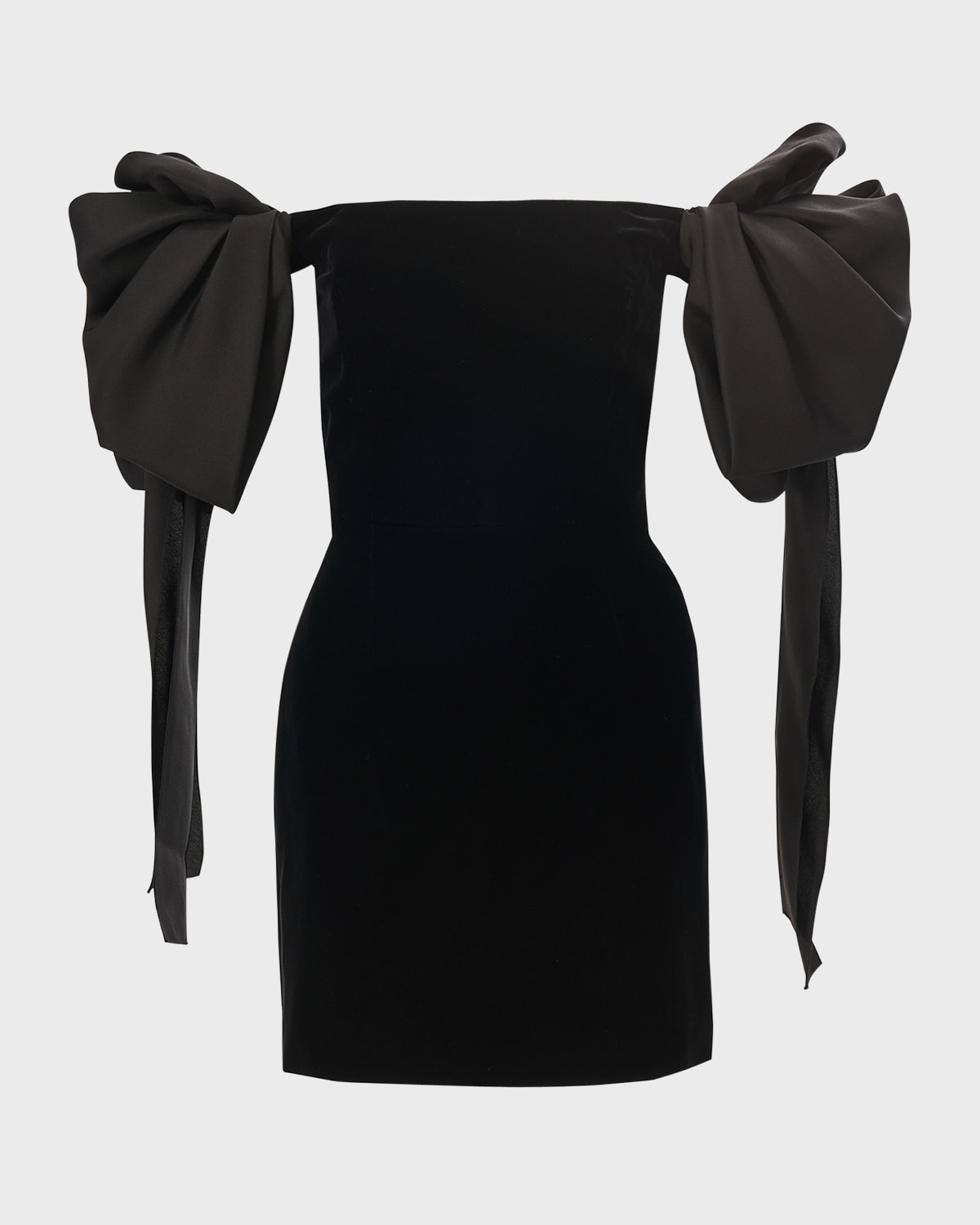 CAROLINA HERRERA BOW OFF-THE-SHOULDER MINI DRESS 
