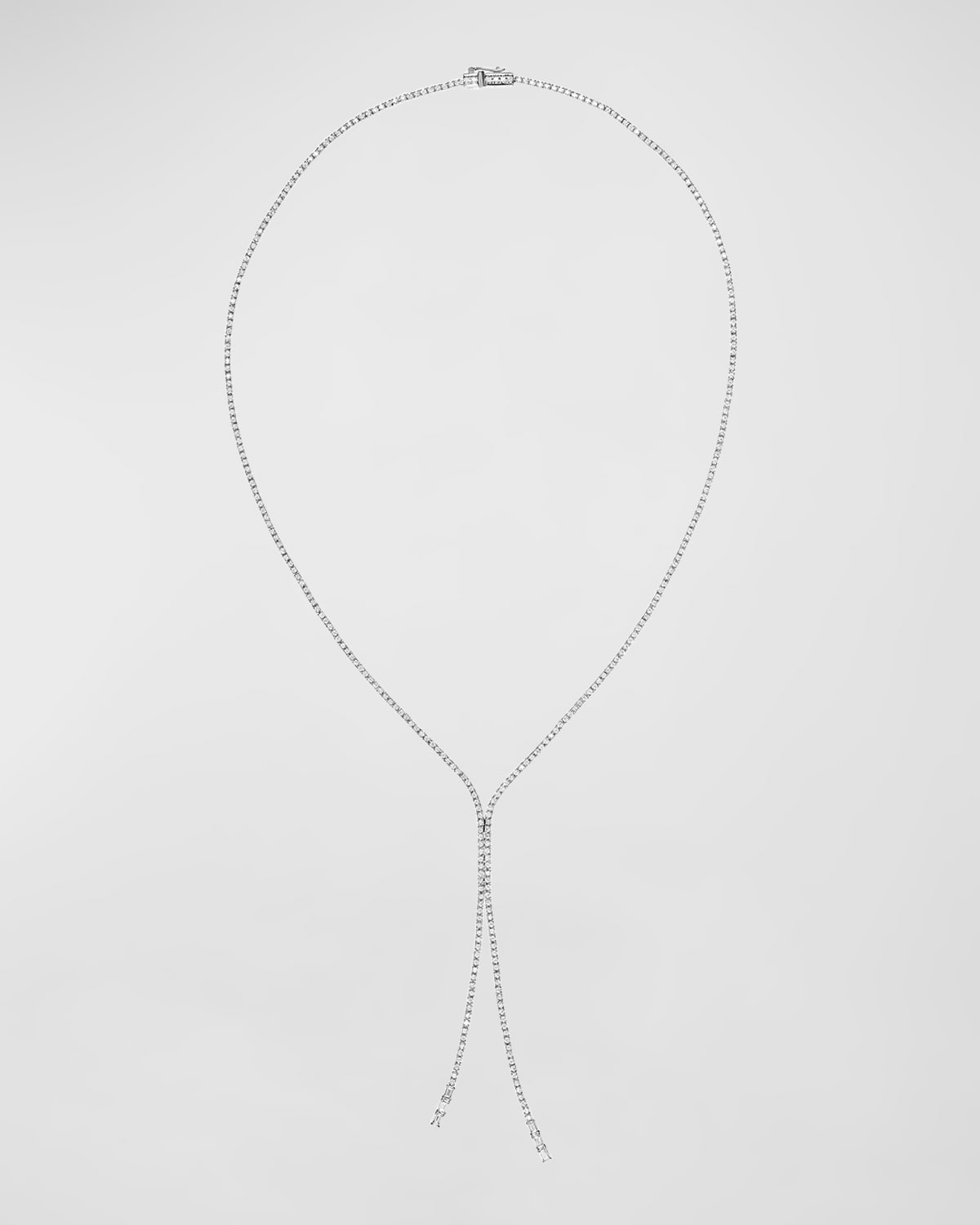 Shop Lana 14k Skinny Tennis Lariat With Baguette Diamond Ends In White Gold