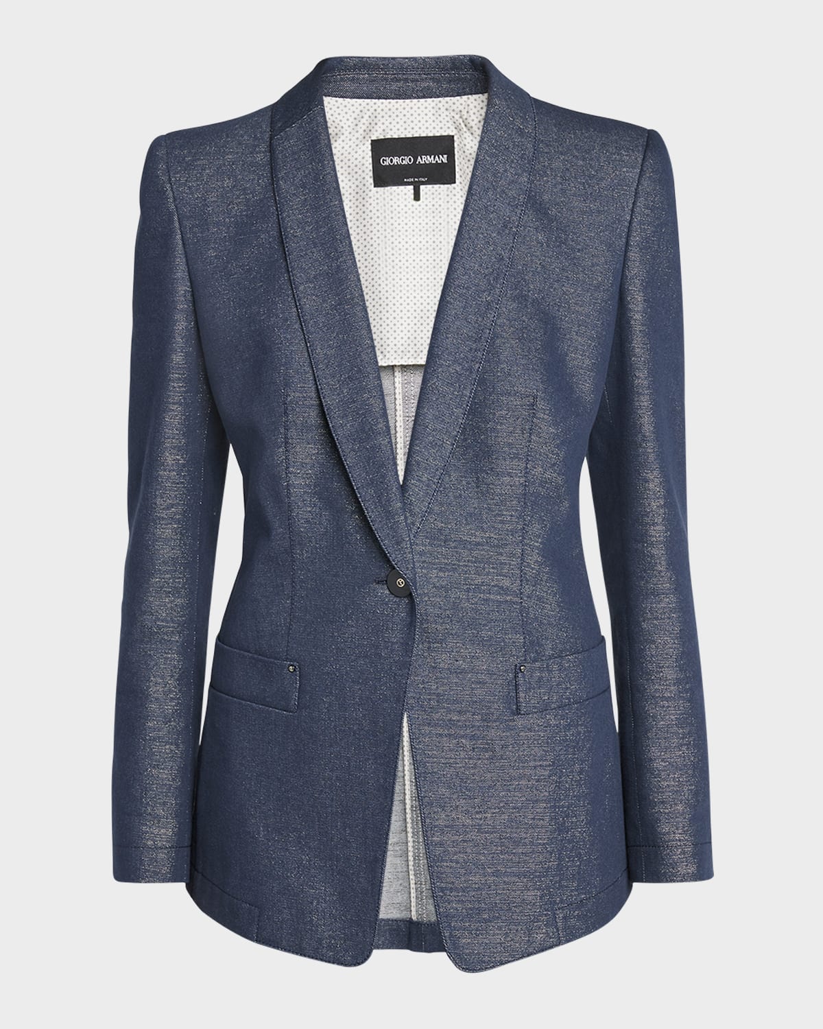 Giorgio Armani Single-button Denim Blazer Jacket In Denim
