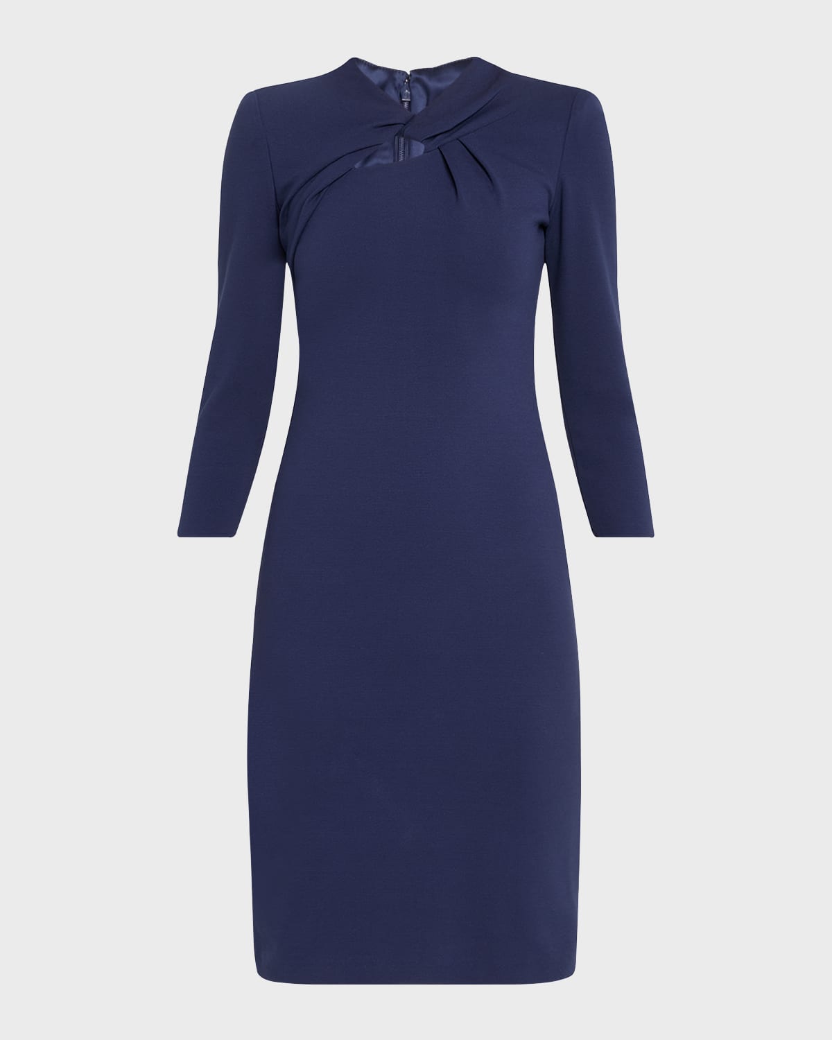 Giorgio Armani Milano Twist-front Jersey Dress In Blue