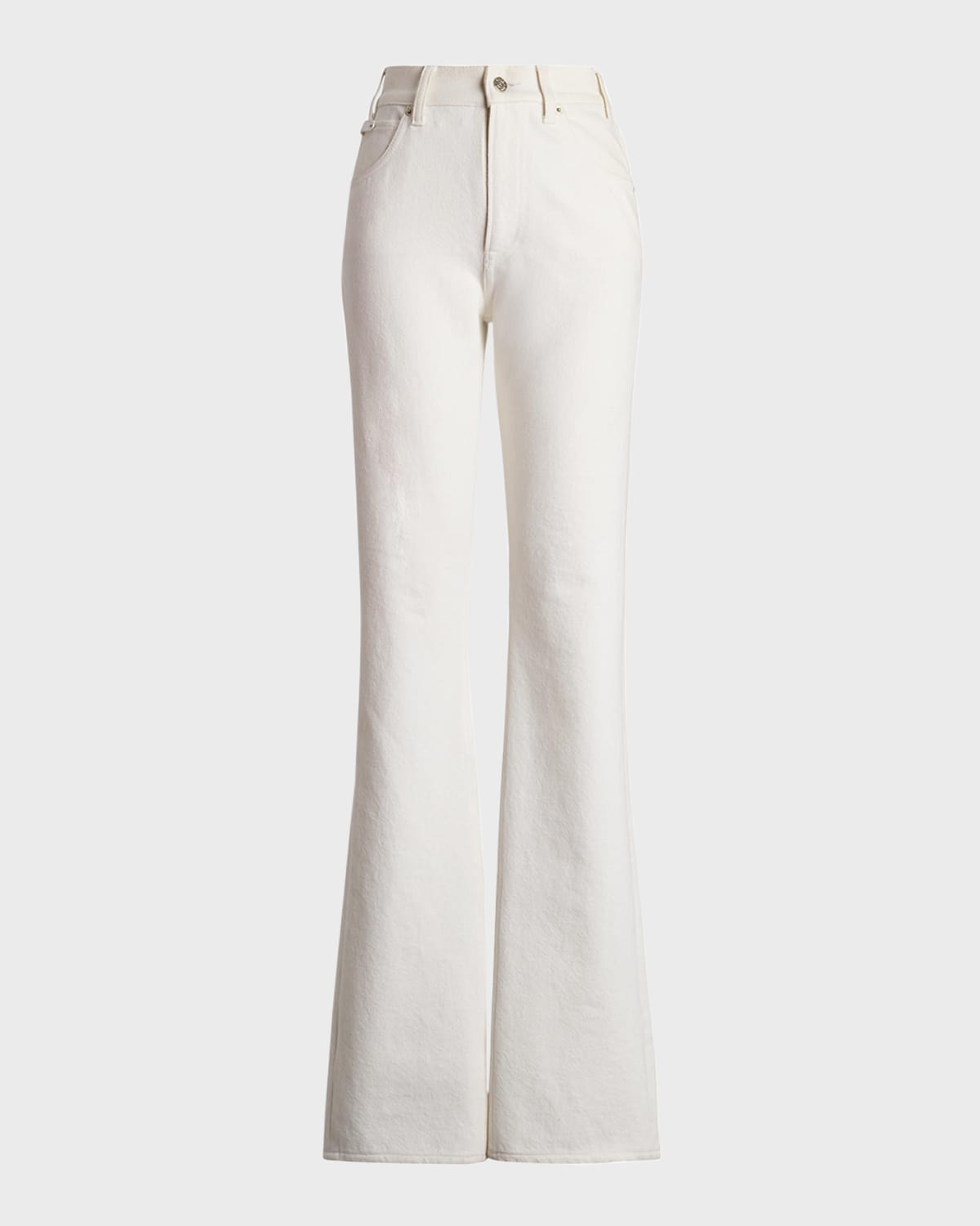 Ralph Lauren Kaida Mid-rise White Denim Bootcut Jeans In Neutral