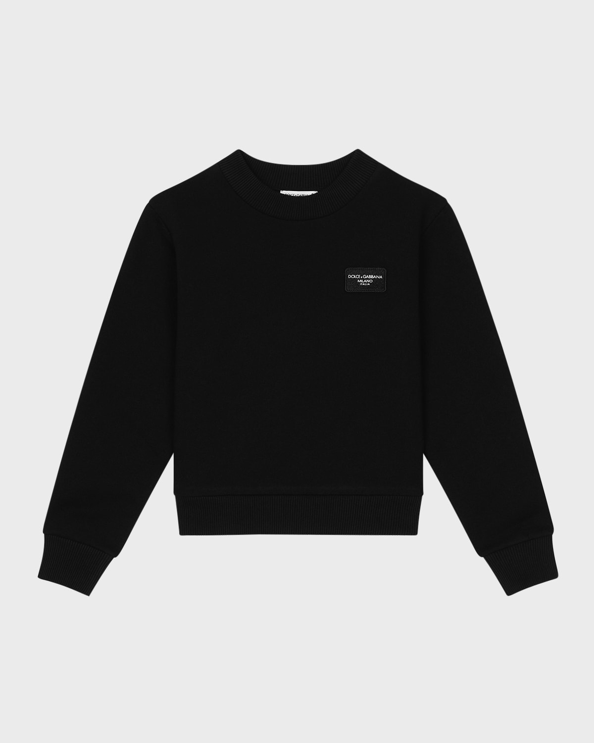 Dolce & Gabbana Boy's Logo Patch Sweatshirt In Black