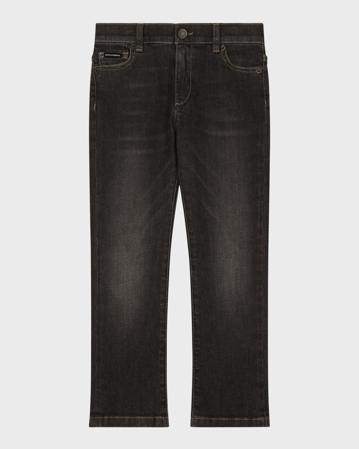 Dolce & Gabbana Graffiti-print Straight-leg Jeans In Black