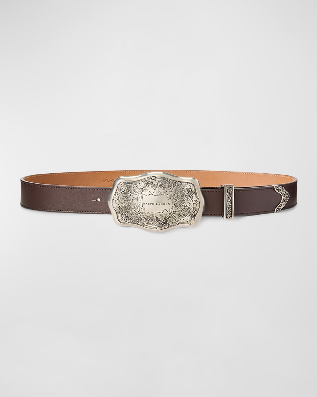RL Western Soft Lux Leather Belt