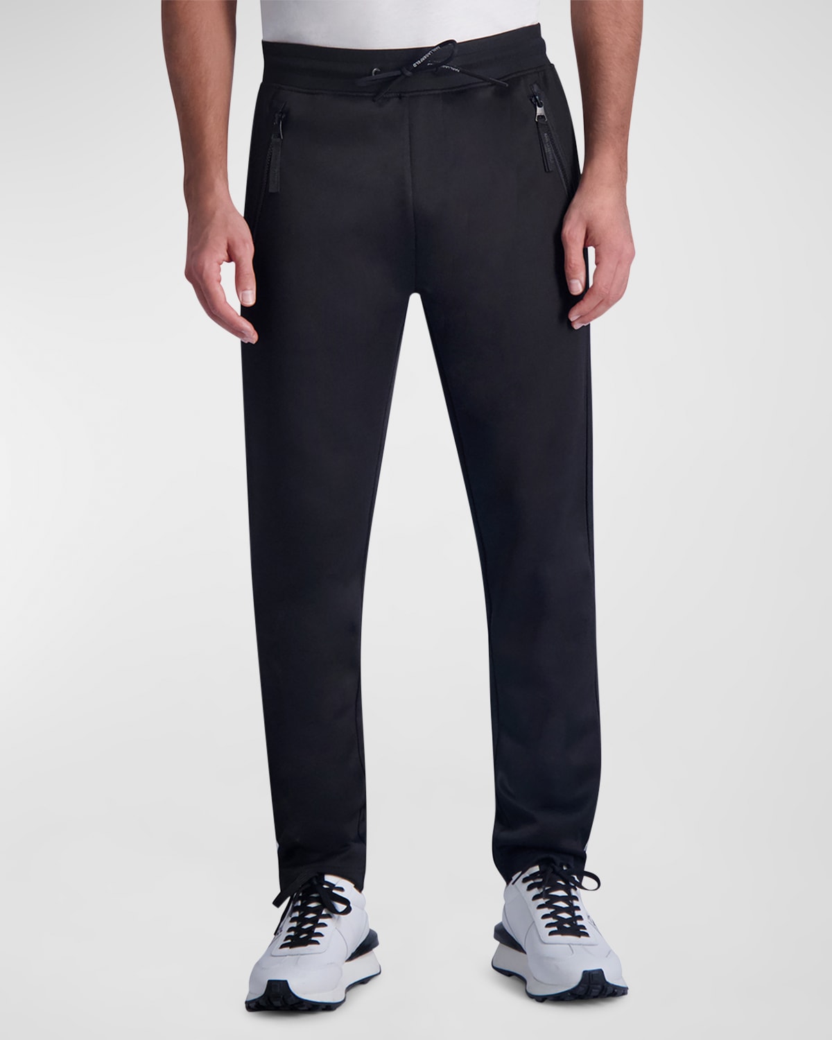 Shop Karl Lagerfeld Men's Slim-fit Scuba Joggers In Black