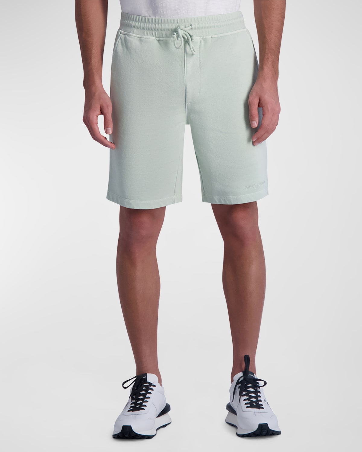 Shop Karl Lagerfeld Men's French Terry Shorts In Mint
