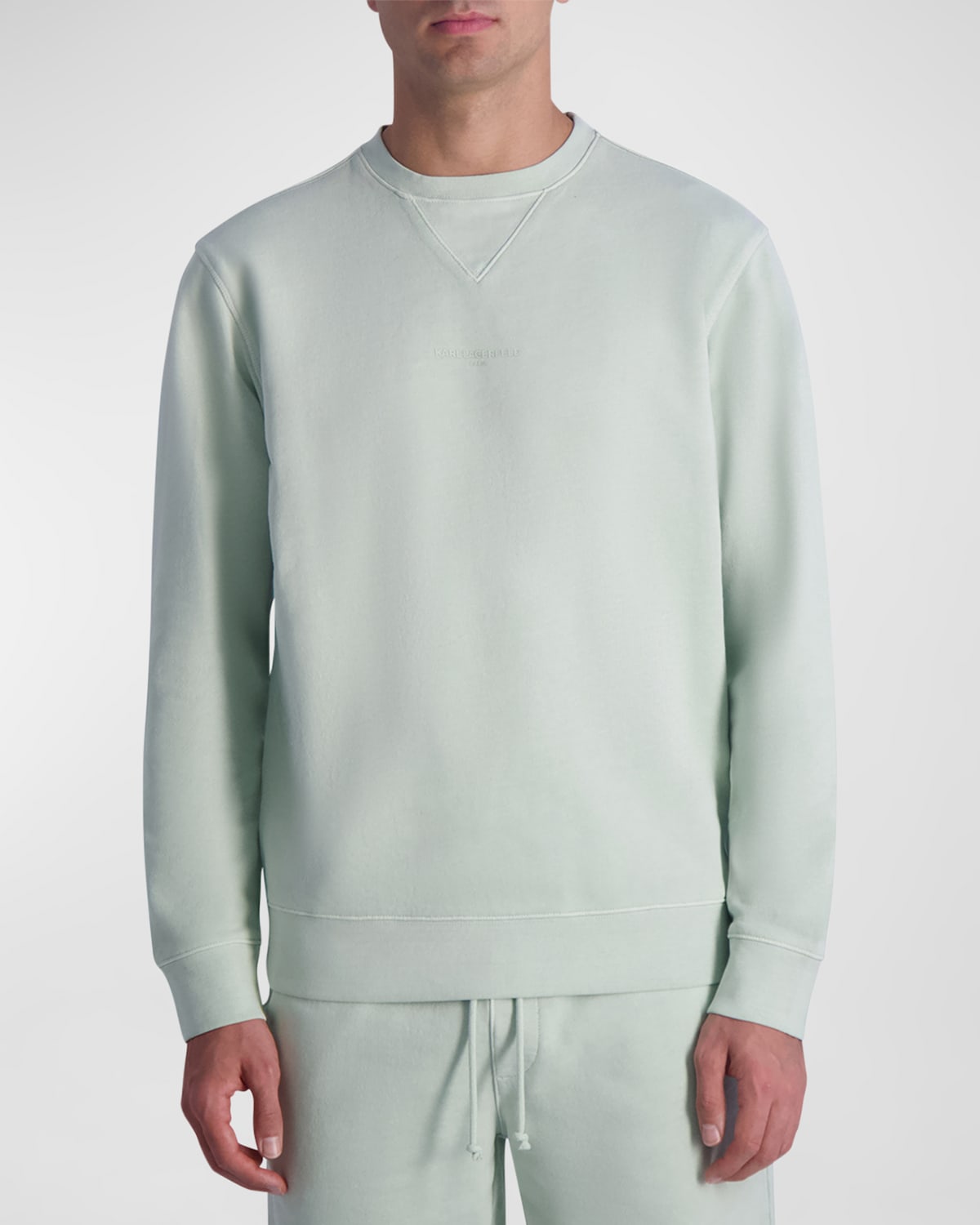 Shop Karl Lagerfeld Men's French Terry Sweatshirt In Mint