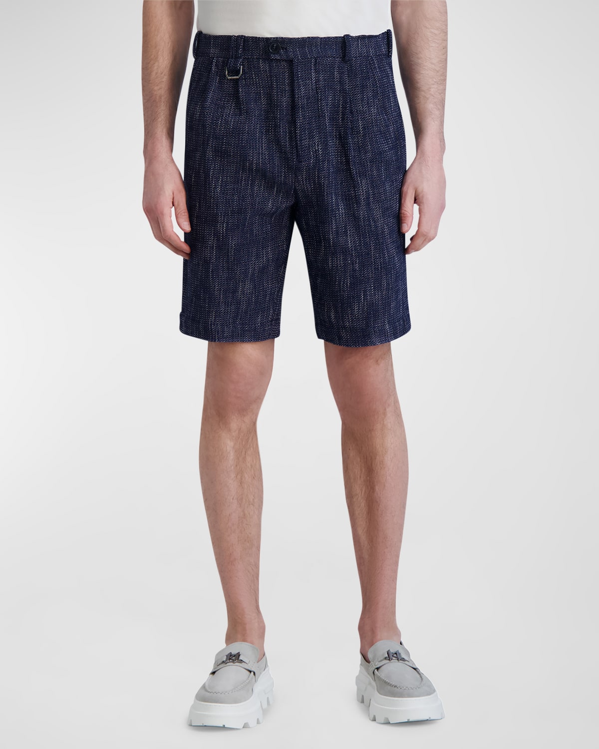 Men's Melange Cotton Dress Shorts