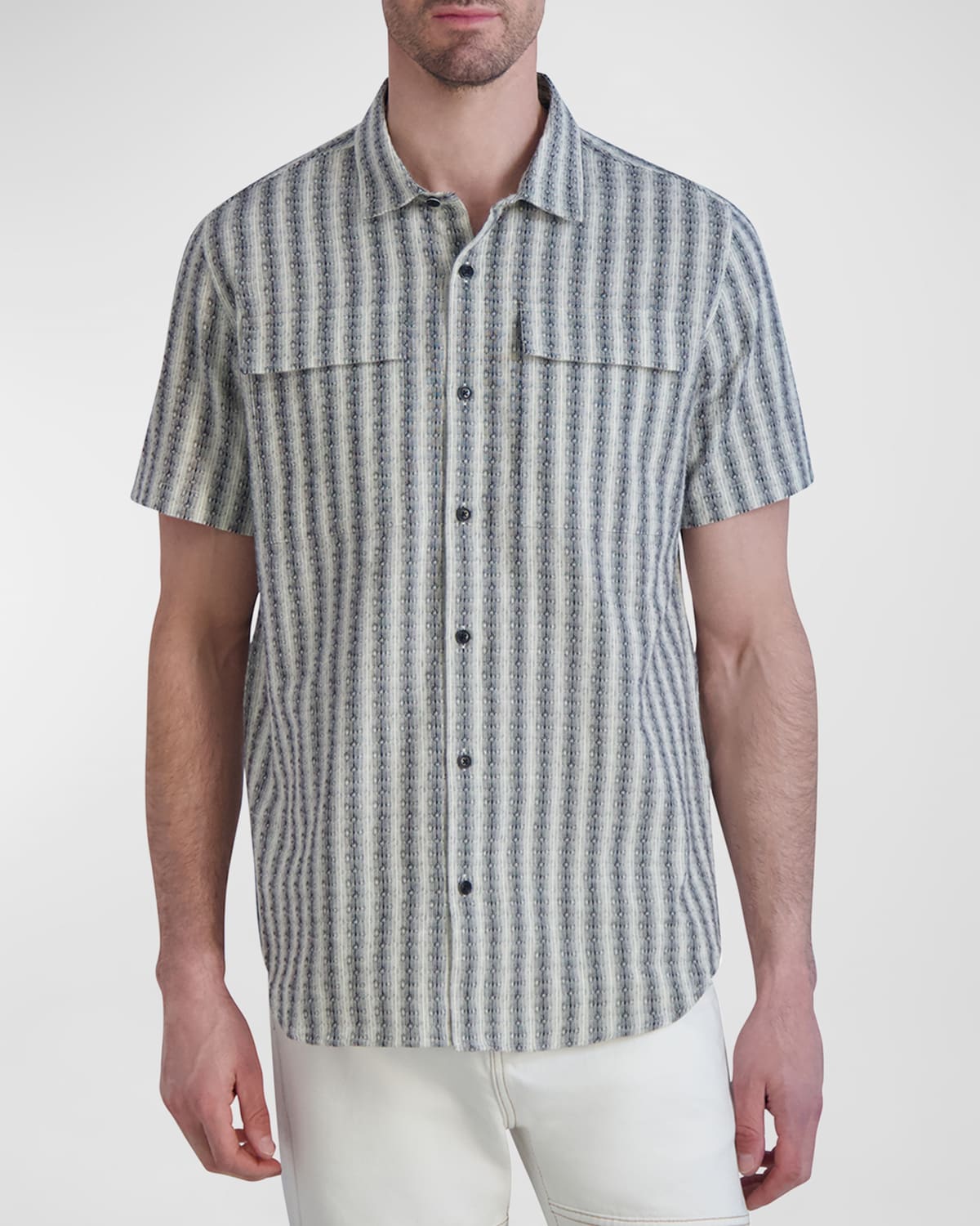 Men's Striped Button-Down Shirt