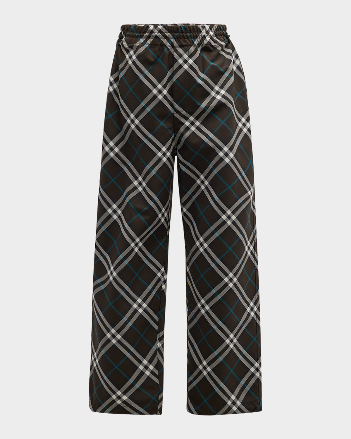 Burberry Men's Check Pattern Trousers With Elastic Waist And Drawstring In Snug Ip Check
