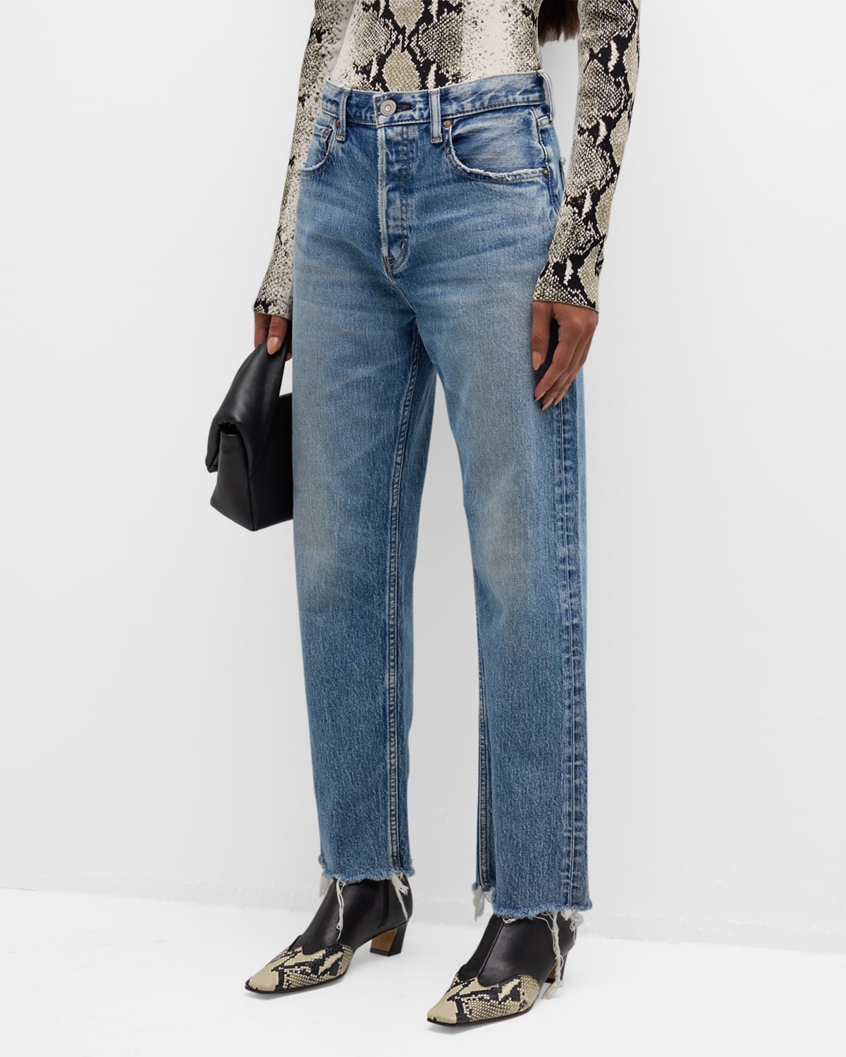 Mabel Wide Straight Cropped Jeans