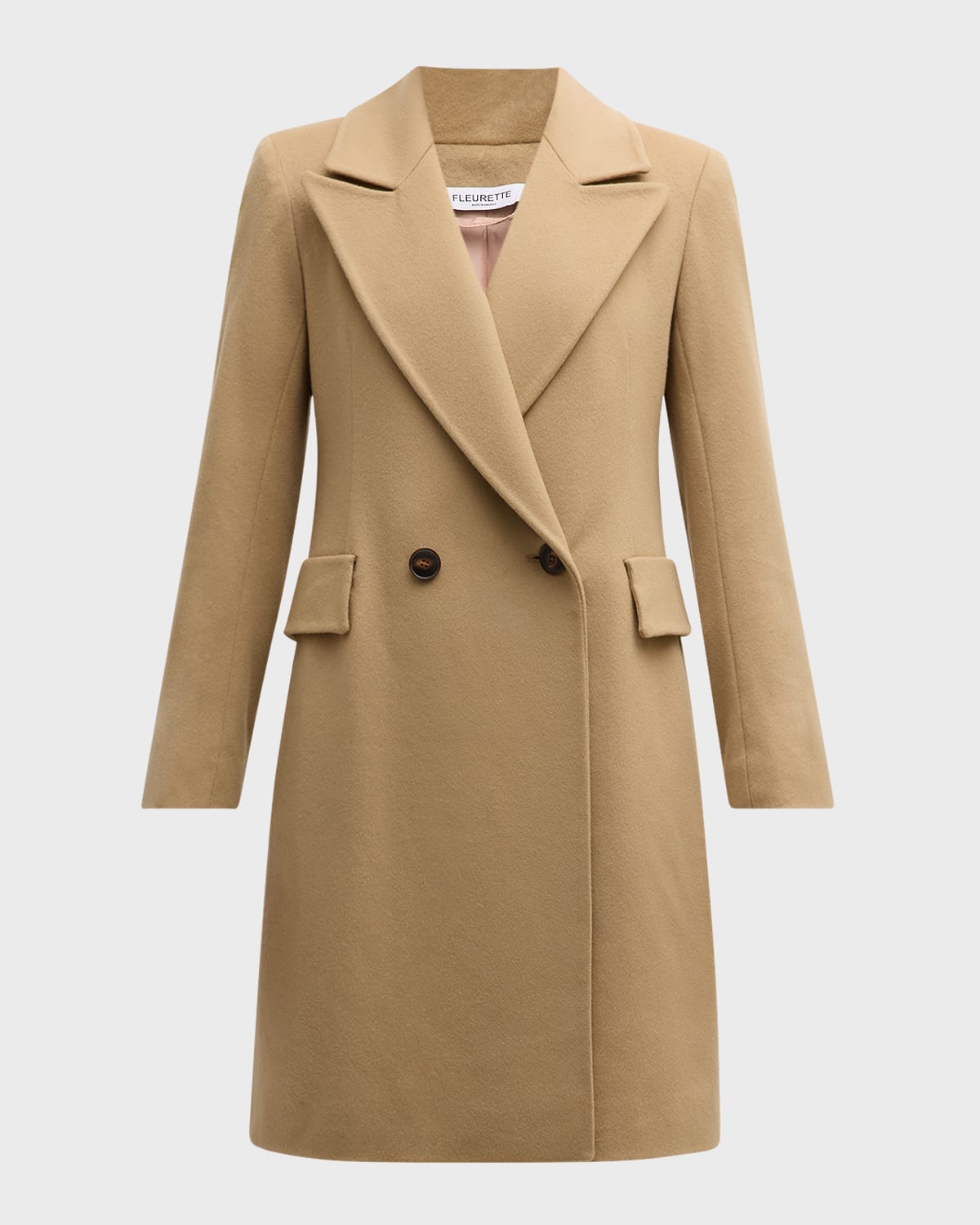 Fleurette Isla Double Breasted Long Cashmere Coat Smart Closet