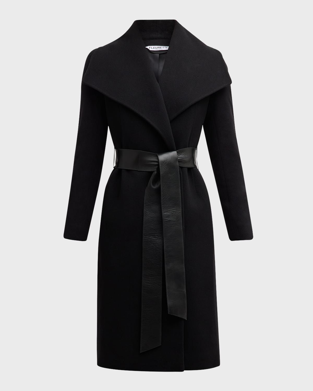 FLEURETTE WYNN BELTED WRAP WOOL COAT 