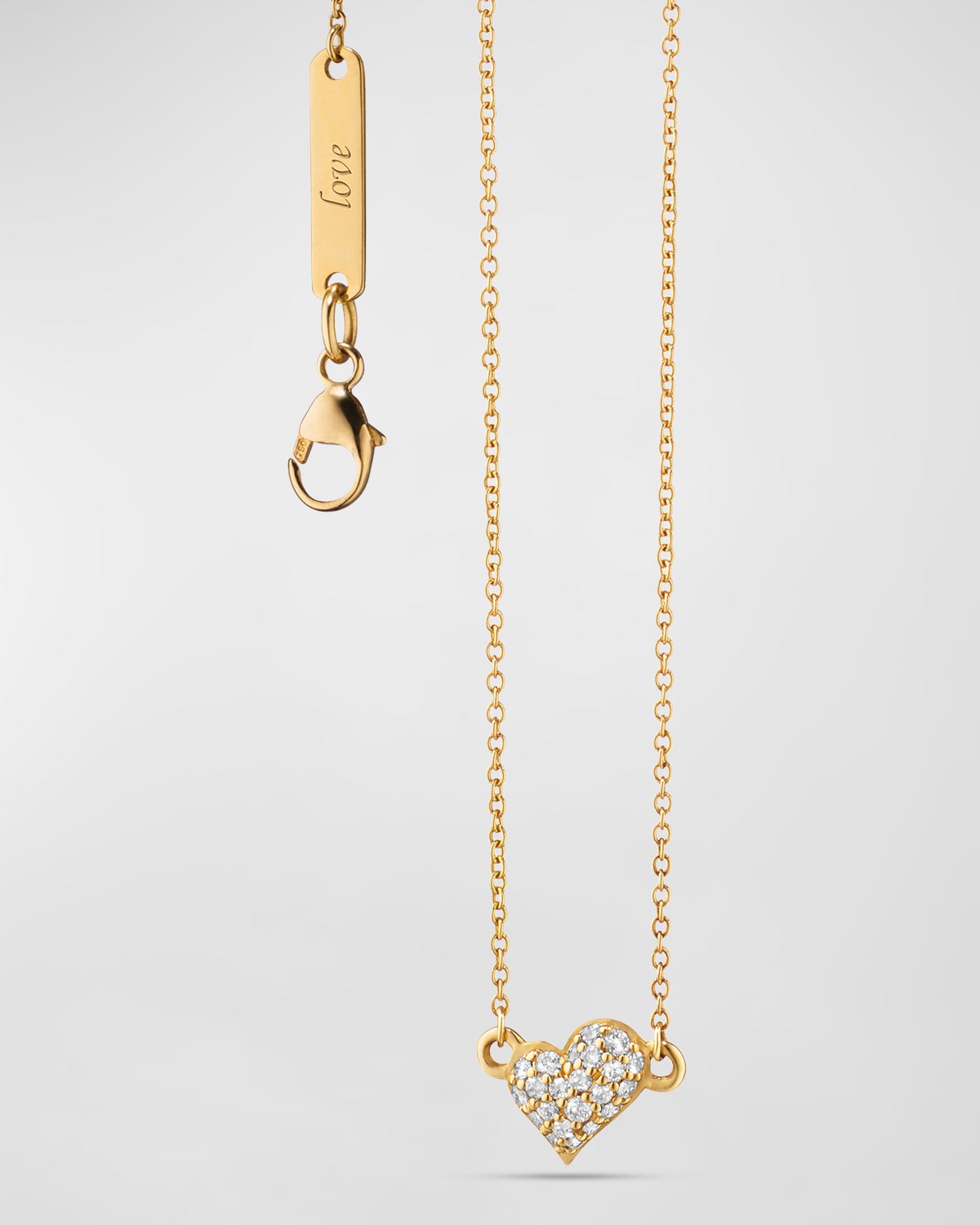 18K Yellow Gold Necklace with Diamond Heart