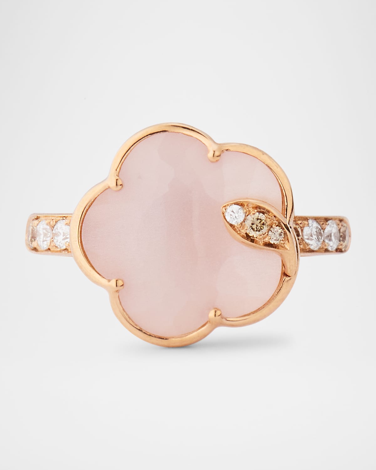 Pasquale Bruni Ton Joli 18K Rose Gold Diamond Ring with Pink Moonstone