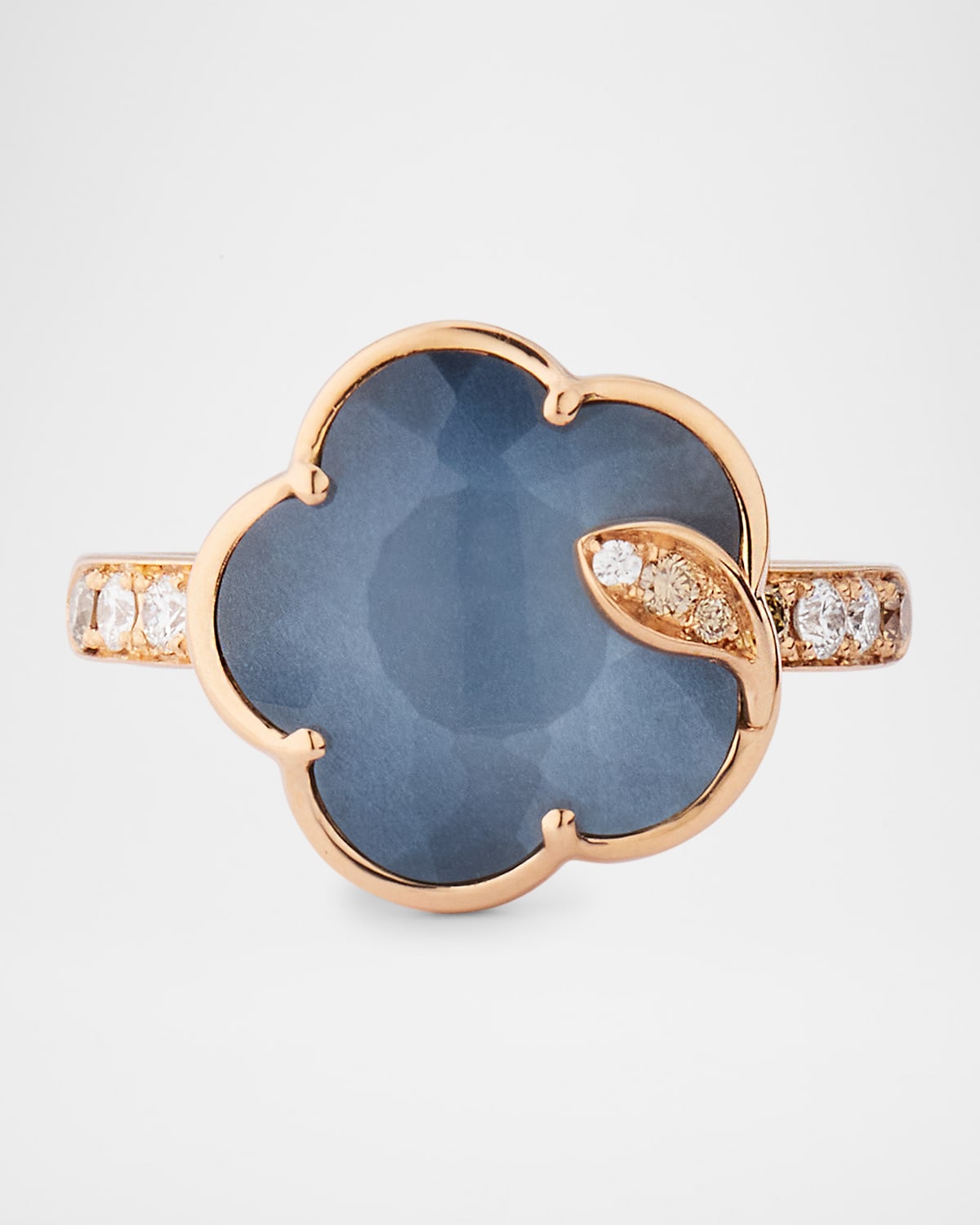 Ton Joli 18K Rose Gold Diamond and Moonstone-Onyx Statement Ring