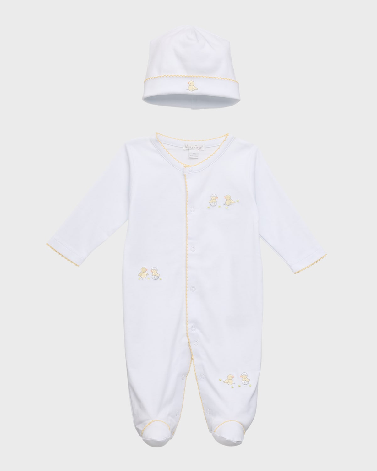 Kissy Kissy Kid's Hatchlings Footie & Hat Set In White