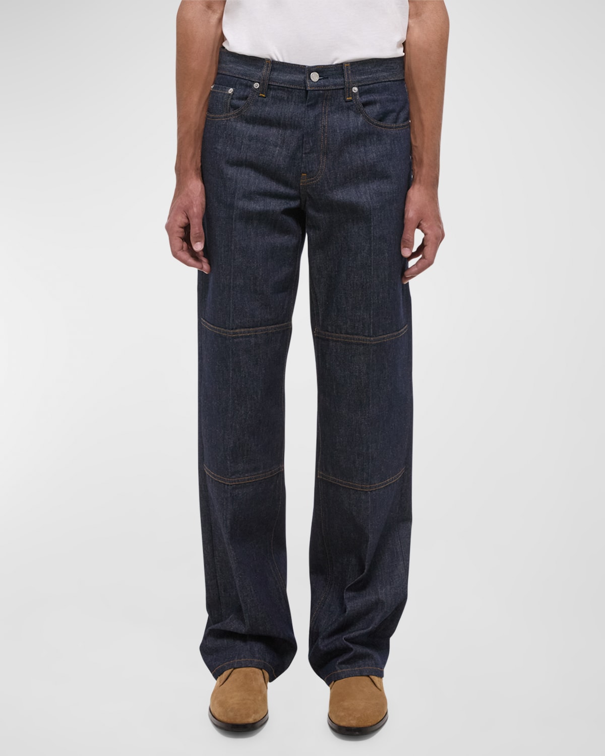 Shop Helmut Lang Men's Raw Denim Carpenter Jeans In Raw Indigo