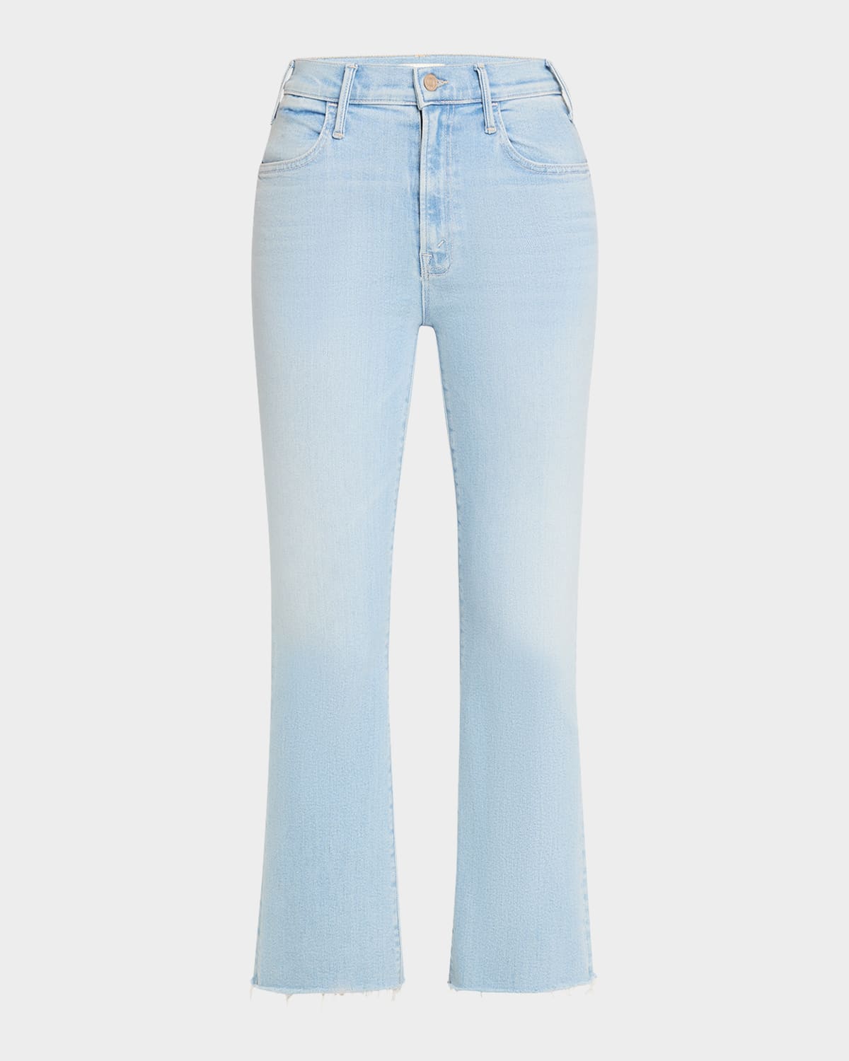 Mother The Insider High Waist Fray Hem Crop Bootcut Jeans In Balls In Your Court