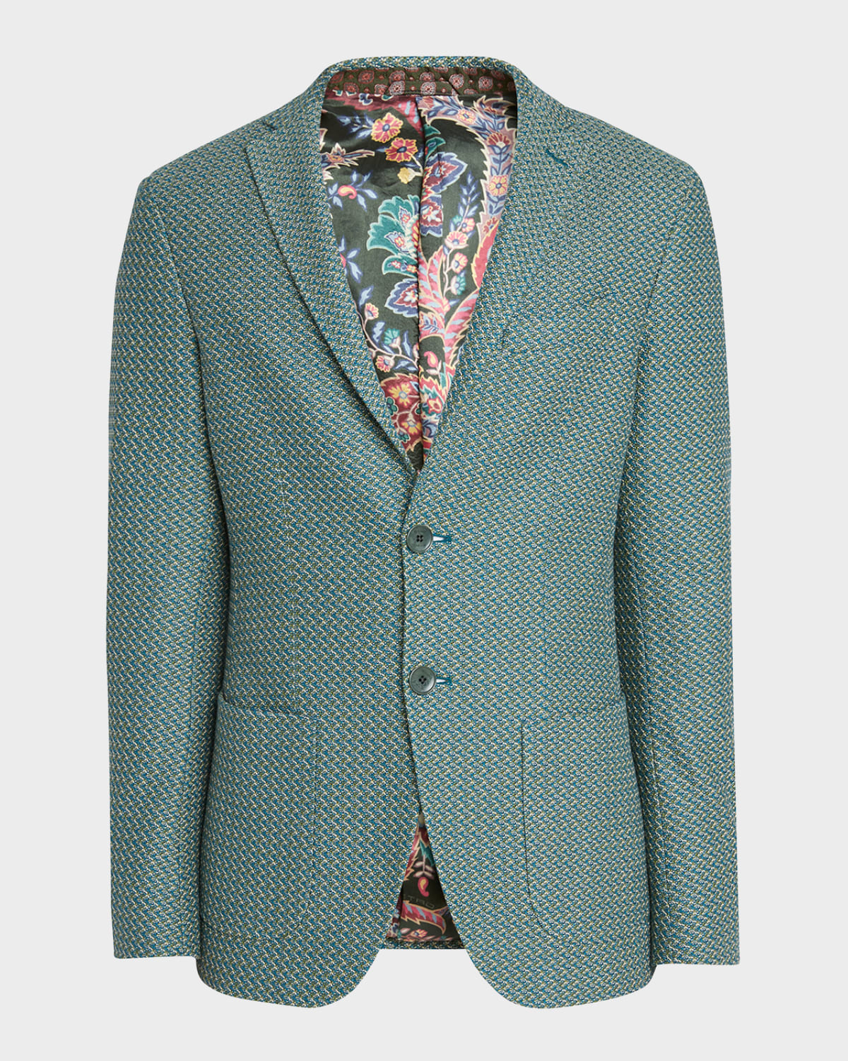 Etro Men's Camo Knit Jacket In Green