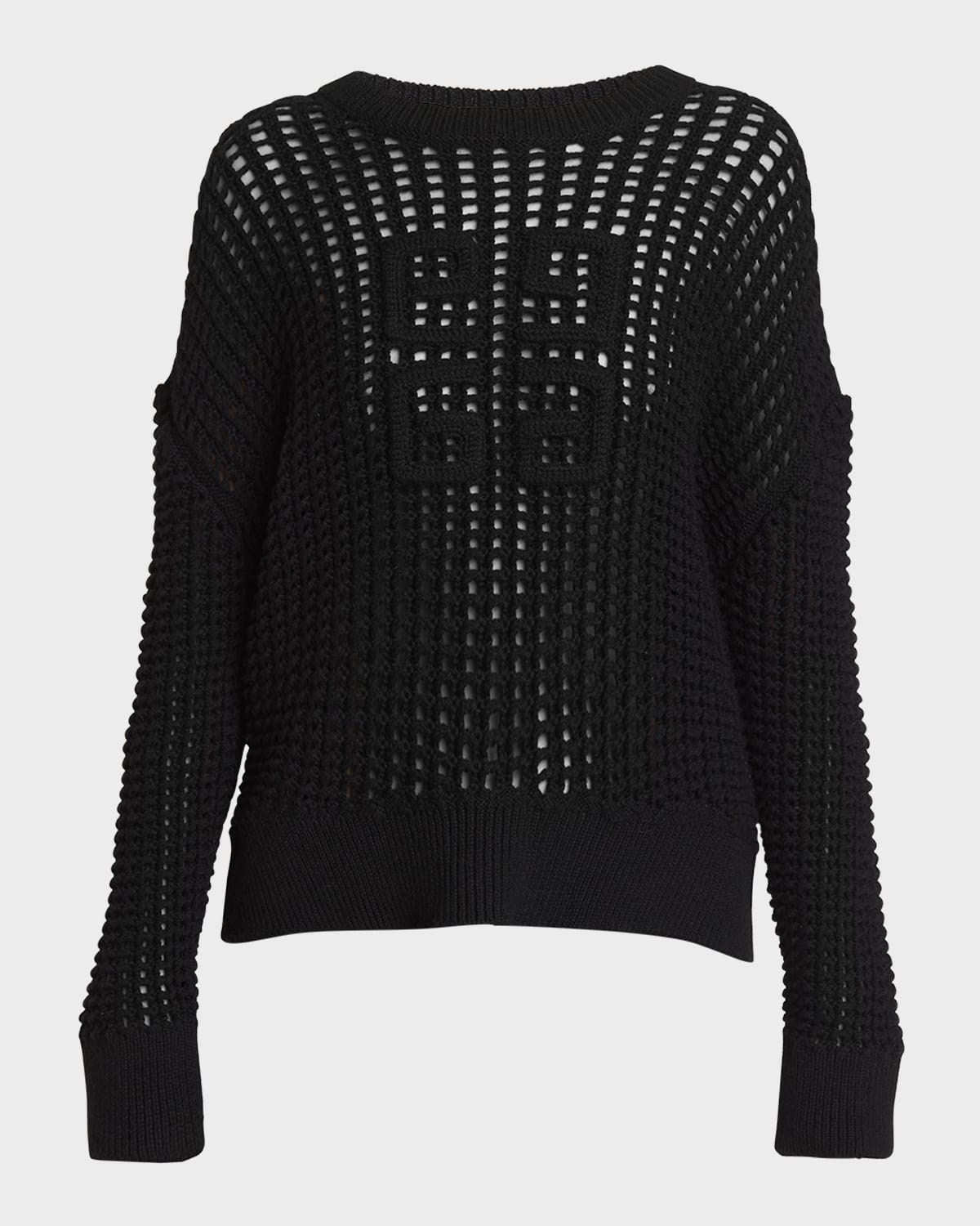 4G Open Knit Crewneck Sweater