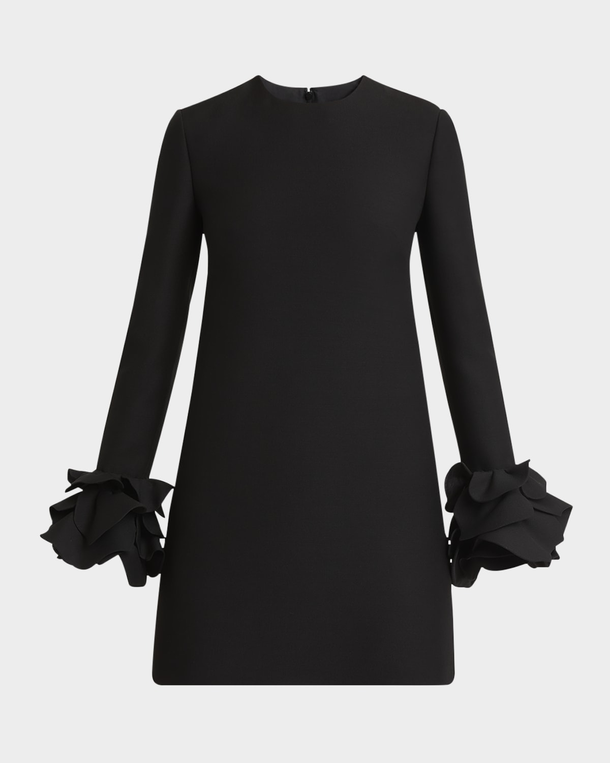 Valentino "double Compact Drill Mini Dress" In Black