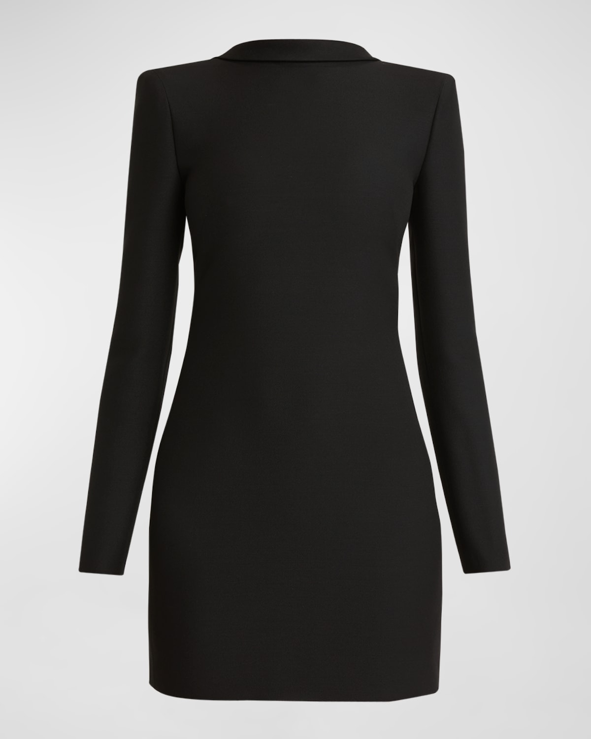 Valentino Strong-shoulder Bow Backless Mini Dress In Black